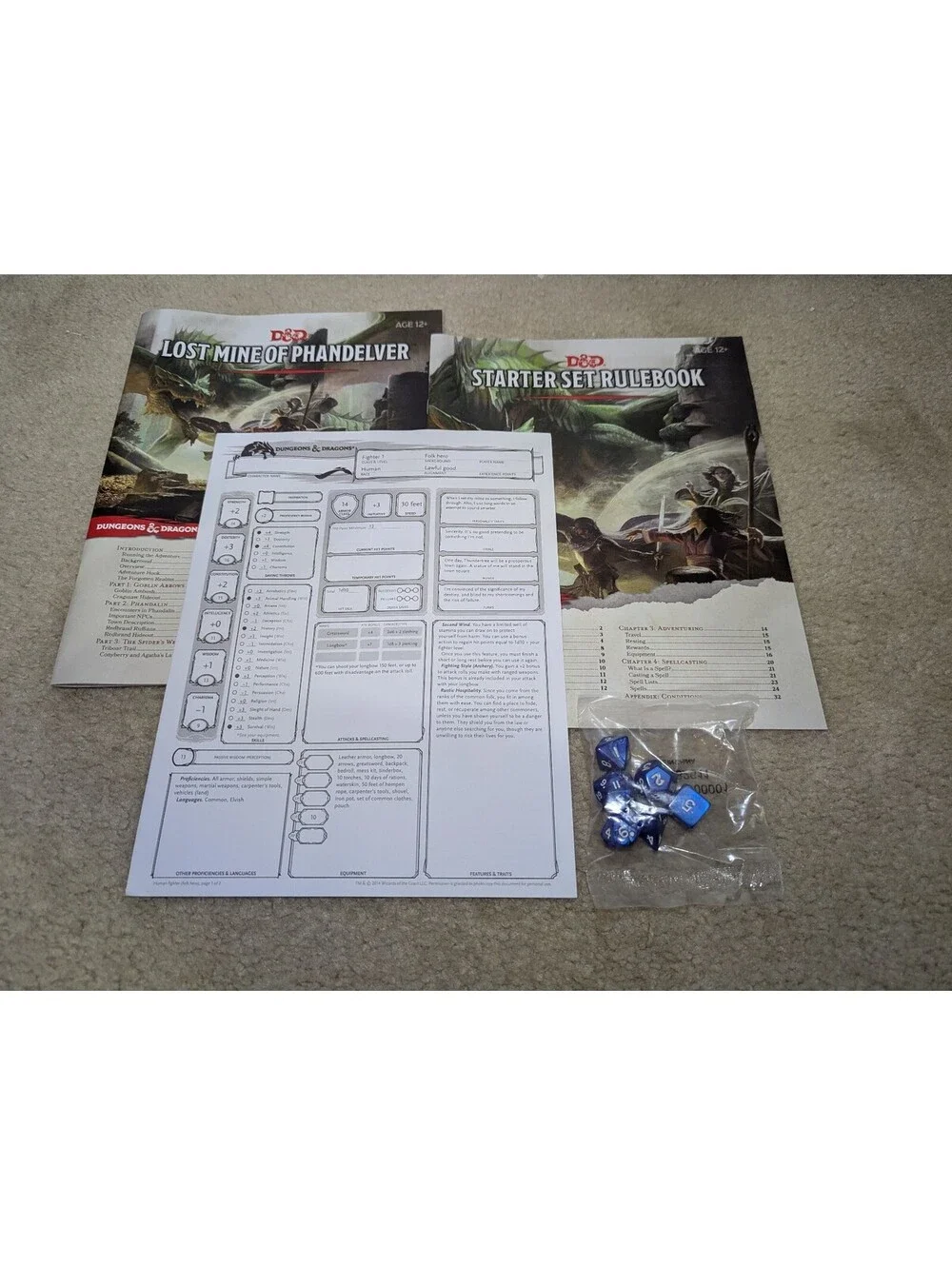 D&D Starter Kit with Adventure, Characters and Dice
